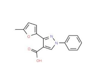 3-(5-methyl-2-furyl)-1-phenyl-1H-pyrazole-4-carboxylic acid - chemical structure image