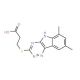 3-(6,8-Dimethyl-9H-1,3,4,9-tetraaza-fluoren-2-yl-sulfanyl)-propionic acid - chemical structure image