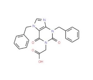 (3,7-dibenzyl-2,6-dioxo-2,3,6,7-tetrahydro-1H-purin-1-yl)acetic acid - chemical structure image