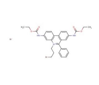 3,8-Bis-ethoxycarbonylamino-5-(3-bromo-propyl)-6-phenyl-phenanthridinium Bromide (CAS 62113-49-9) - chemical structure image