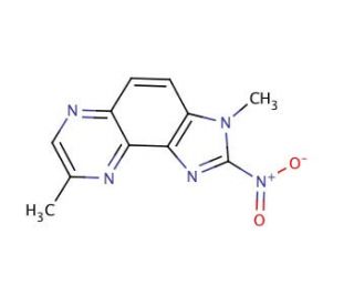 3,8-Dimethyl-2-nitro-3H-imidazo[4,5-F]quinoxaline (CAS 115044-40-1) - chemical structure image