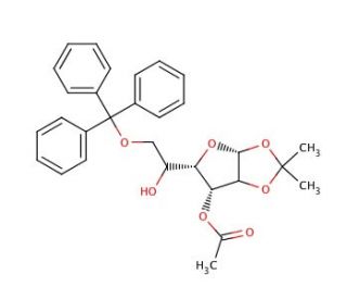 3-Acetyl-1,2-O-isopropylidene-6-O-trityl-&alpha;-D-galactofuranose (CAS 109680-97-9) - chemical structure image