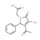(3-Acetyl-4-hydroxy-5-oxo-2-phenyl-2,5-dihydro-pyrrol-1-yl)acetic acid 的分子结构, CAS编号: 220128-11-0 (3-Acetyl-4-hydroxy-5-oxo-2-phenyl-2,5-dihydro-pyrrol-1-yl)acetic acid (CAS 220128-11-0) - chemical structure image