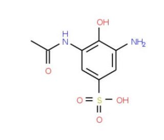 3-(Acetylamino)-5-amino-4-hydroxybenzenesulfonic acid (CAS 40306-75-0) - chemical structure image