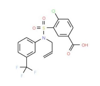 3-[Allyl-(3-trifluoromethyl-phenyl)-sulfamoyl]-4-chloro-benzoic acid - chemical structure image