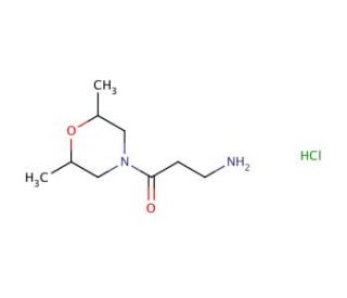 3-amino-1-(2,6-dimethylmorpholin-4-yl)propan-1-one hydrochloride - chemical structure image