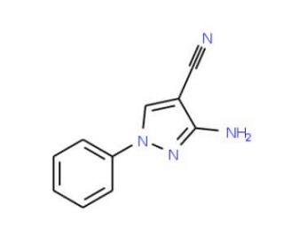 3-Amino-1-phenyl-1H-pyrazole-4-carbonitrile (CAS 138942-61-7) - chemical structure image