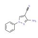 3-Amino-1-phenyl-1H-pyrazole-4-carbonitrile (CAS 138942-61-7) - chemical structure image