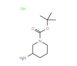 3-Amino-1-tert-butoxycarbonyl-piperidine hydrochloride (CAS 184637-48-7 (non-salt)) - chemical structure image