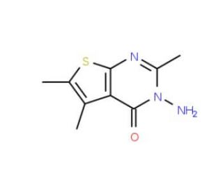 3-Amino-2,5,6-trimethylthieno-[2,3-d]pyrimidin-4(3H)-one (CAS 80381-63-1) - chemical structure image