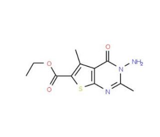 3-Amino-2,5-dimethyl-4-oxo-3,4-dihydro-thieno[2,3-d]pyrimidine-6-carboxylic acid ethyl ester - chemical structure image