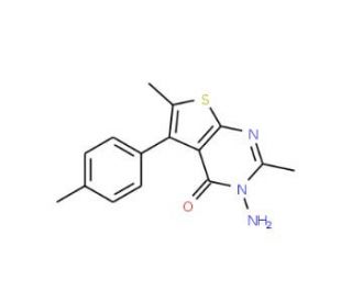 3-Amino-2,6-dimethyl-5-(4-methylphenyl)thieno-[2,3-d]pyrimidin-4(3H)-one - chemical structure image