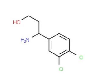 3-Amino-3-(3,4-dichloro-phenyl)-propan-1-ol (CAS 147611-61-8) - chemical structure image