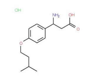 3-Amino-3-[4-(3-methyl-butoxy)-phenyl]-propionicacid hydrochloride - chemical structure image