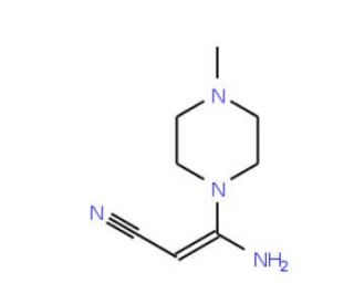 3-Amino-3-(4-methylpiperazino)acrylonitrile (CAS 136062-62-9) - chemical structure image