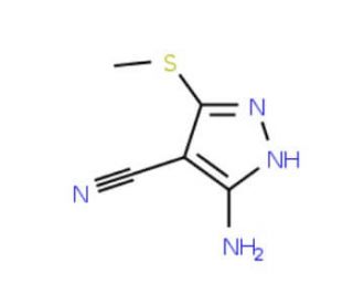 3-Amino-4-cyano-5-methylthiopyrazole (CAS 72760-85-1) - chemical structure image