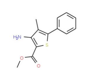 3-Amino-4-methyl-5-phenylthiophene-2-carboxylic acid methyl ester - chemical structure image