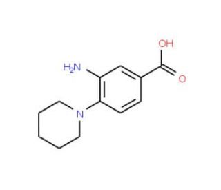 3-Amino-4-piperidin-1-yl-benzoic acid (CAS 26586-27-6) - chemical structure image