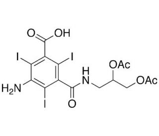 3-Amino-5-[[[2,3-bis(acetyloxy)propyl]amino]carbonyl]-2,4,6-triiodo-benzoic acid - chemical structure image