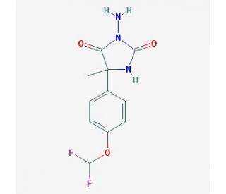 3-Amino-5-(4-difluoromethoxy-phenyl)-5-methyl-imidazolidine-2,4-dione - chemical structure image