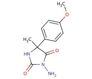 3-Amino-5-(4-methoxy-phenyl)-5-methyl-imidazolidine-2,4-dione - chemical structure image