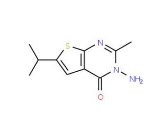 3-Amino-6-isopropyl-2-methylthieno-[2,3-d]pyrimidin-4(3H)-one - chemical structure image