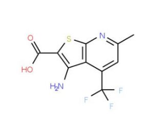 3-Amino-6-methyl-4-(trifluoromethyl)thieno-[2,3-b]pyridine-2-carboxylic acid - chemical structure image