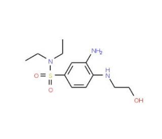 3-amino-N,N-diethyl-4-[(2-hydroxyethyl)amino]benzenesulfonamide (CAS 49804-34-4) - chemical structure image