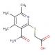 {[3-(aminocarbonyl)-4,5,6-trimethylpyridin-2-yl]thio}acetic acid - chemical structure image