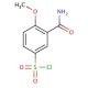 3-(aminocarbonyl)-4-methoxybenzenesulfonyl chloride - chemical structure image