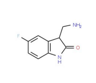 3-Aminomethyl-5-fluoro-1,3-dihydro-indol-2-one (CAS 518066-41-6) - chemical structure image