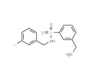 3-(aminomethyl)-N-[(3-fluorophenyl)methyl]benzene-1-sulfonamide - chemical structure image