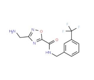 3-(Aminomethyl)-N-[3-(trifluoromethyl)benzyl]-1,2,4-oxadiazole-5-carboxamide - chemical structure image