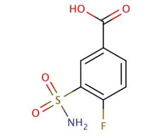 3-(aminosulfonyl)-4-fluorobenzoic acid (CAS 1535-45-1) - chemical structure image