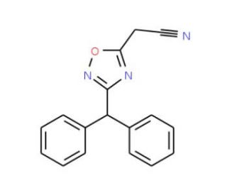 (3-benzhydryl-1,2,4-oxadiazol-5-yl)acetonitrile - chemical structure image