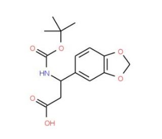 3-Benzo[1,3]dioxol-5-yl-3-tert-butoxycarbonylamino-propionic acid (CAS 149520-06-9) - chemical structure image