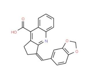 3-Benzo[1,3]dioxol-5-ylmethylene-2,3-dihydro-1H-cyclopenta[b]quinoline-9-carboxylic acid - chemical structure image