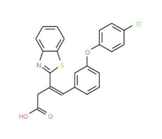 3-Benzothiazol-2-yl-4-[3-(4-chloro-phenoxy)-phenyl]-but-3-enoic acid - chemical structure image