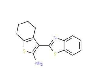 3-Benzothiazol-2-yl-4,5,6,7-tetrahydro-benzo[b]thiophen-2-ylamine (CAS 143361-87-9) - chemical structure image