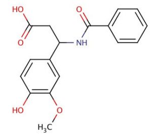 3-Benzoylamino-3-(4-hydroxy-3-methoxy-phenyl)-propionic acid - chemical structure image