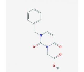 (3-benzyl-2,6-dioxo-3,6-dihydropyrimidin-1(2H)-yl)acetic acid - chemical structure image