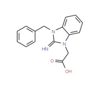 (3-Benzyl-2-imino-2,3-dihydro-benzoimidazol-1-yl)-acetic acid (CAS 40783-87-7) - chemical structure image