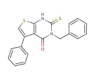 3-benzyl-2-mercapto-5-phenylthieno[2,3-d]pyrimidin-4(3H)-one - chemical structure image