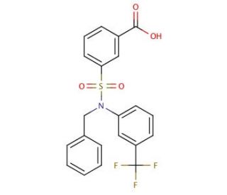 3-[Benzyl-(3-trifluoromethyl-phenyl)-sulfamoyl]-benzoic acid - chemical structure image