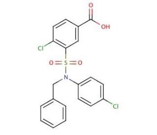 3-[Benzyl-(4-chloro-phenyl)-sulfamoyl]-4-chloro-benzoic acid - chemical structure image