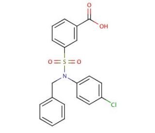 3-[Benzyl-(4-chloro-phenyl)-sulfamoyl]-benzoic acid - chemical structure image