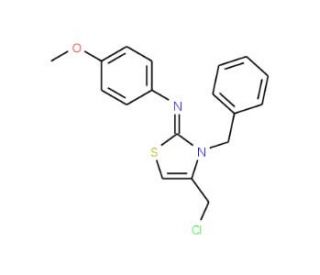 (3-Benzyl-4-chloromethyl-3H-thiazol-2-ylidene)-(4-methoxy-phenyl)-amine - chemical structure image