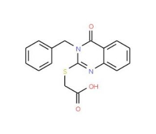(3-Benzyl-4-oxo-3,4-dihydro-quinazolin-2-ylsulfanyl)-acetic acid - chemical structure image