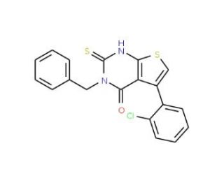 3-benzyl-5-(2-chlorophenyl)-2-mercaptothieno[2,3-d]pyrimidin-4(3H)-one - chemical structure image