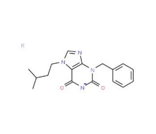 3-Benzyl-7-(3-methyl-butyl)-3,7-dihydro-purine-2,6-dione - chemical structure image